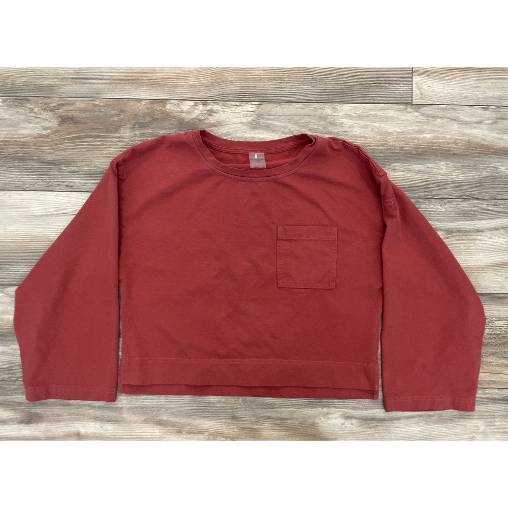 CALIA by Carrie Underwood Burnt Red Cropped 3/4 Sleeve Activewear Top Small
